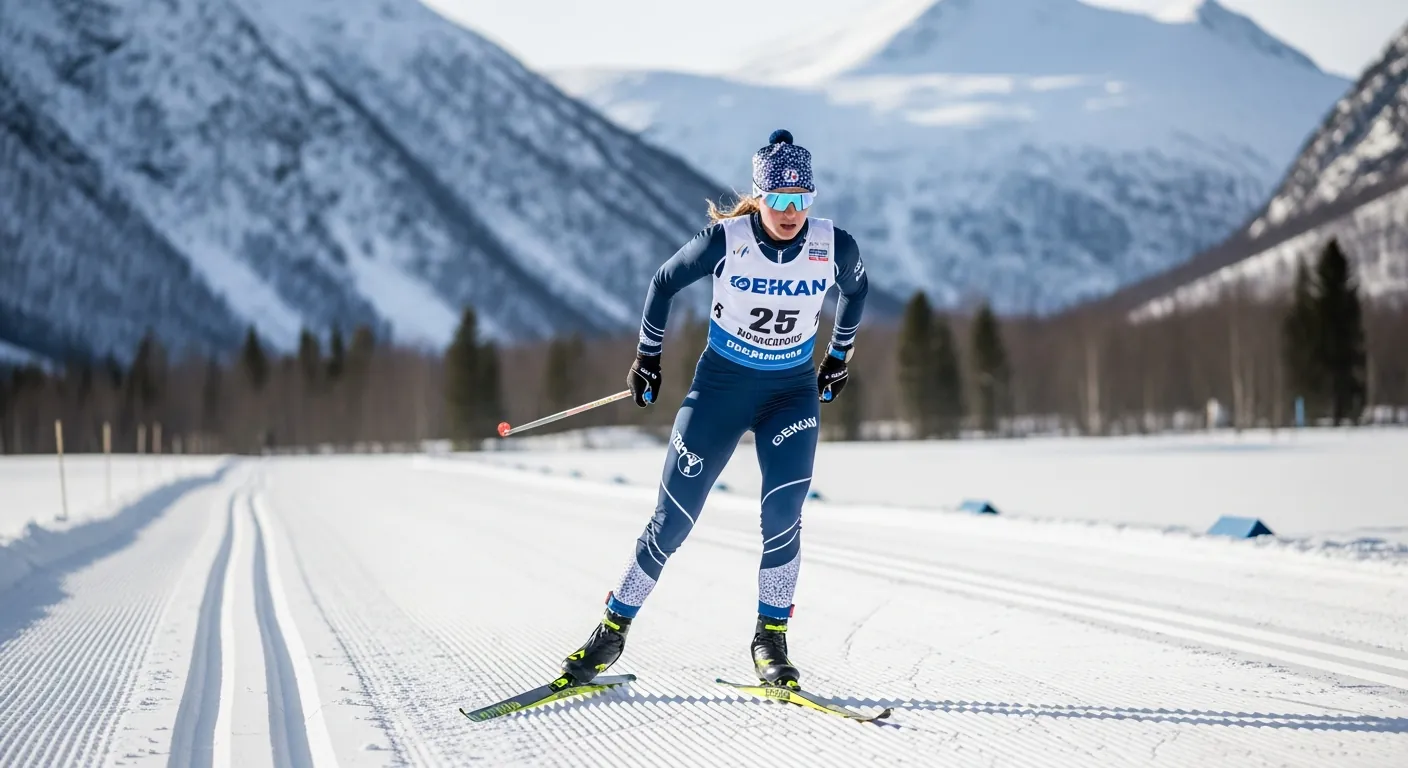 Silje Theodorsen under langrennsrenn i konkurransedrakt