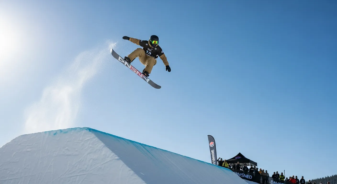 Anna Gasser i lufta under snowboard big air